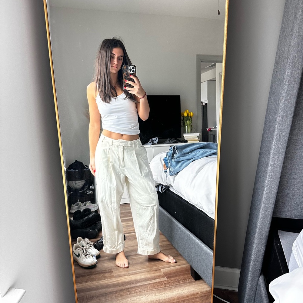 White Wide-Leg Pants
